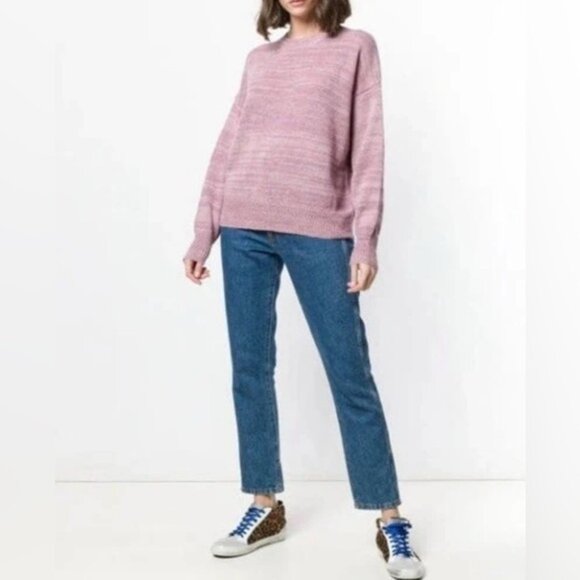 ISABEL MARANT‎ Gatliny ALPACA WOOL LINEN Knit Sweater Pink Mauve Size 38 S/M - Picture 1 of 16
